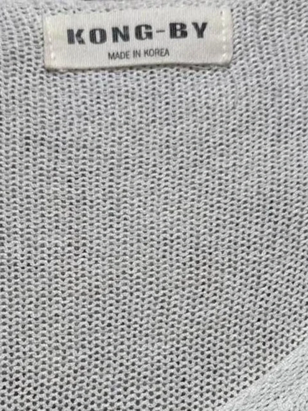 KONG-BY White Lightweight Sheer V-Neck Knit Top (Made in Korea
